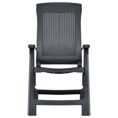vidaXL Patio Reclining Chairs 2 pcs Plastic Anthracite