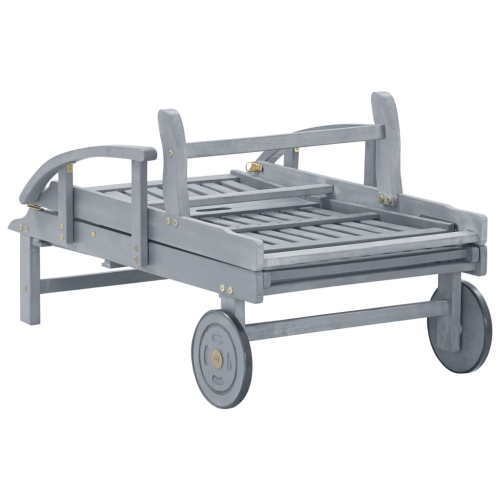 vidaXL Patio Sun Lounger with Cushion Solid Acacia Wood