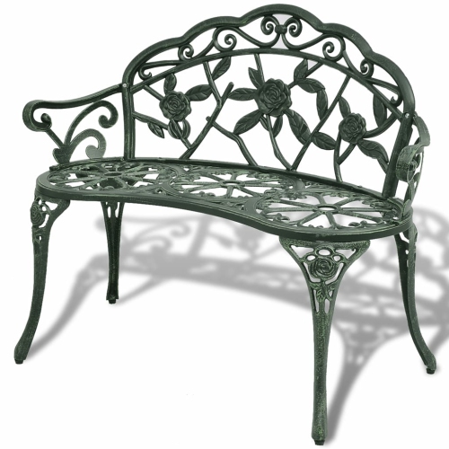 vidaXL Patio Bench 39.4” Cast Aluminium Green