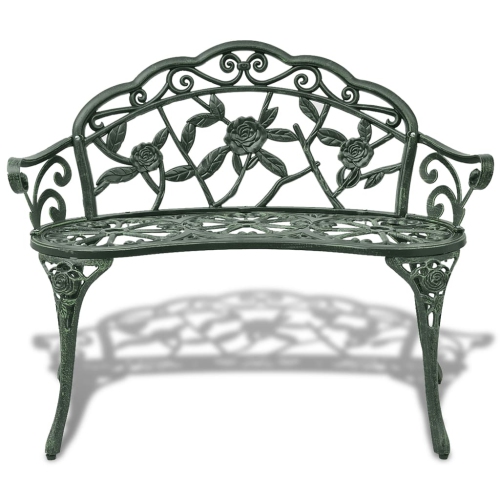 vidaXL Patio Bench 39.4” Cast Aluminium Green