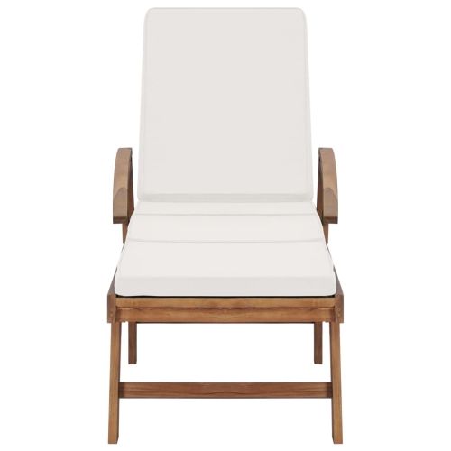 vidaXL Sun Loungers with Cushions 2 pcs Solid Teak Wood Cream