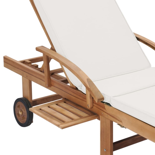 vidaXL Sun Loungers with Cushions 2 pcs Solid Teak Wood Cream