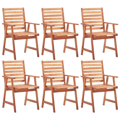 Chaises de patio VidaXL en bois d’acacia massif, 6 pièces