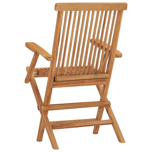 vidaXL Folding Patio Chairs 2 pcs Solid Teak Wood