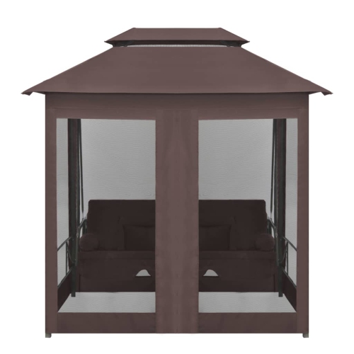 Banquette-balançoire convertible pour abri de jardin VidaXL Café