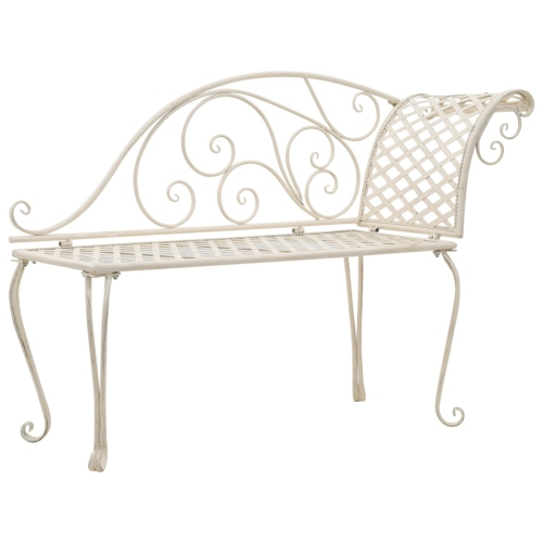 VIDAXL  Patio Chaise Lounge 50.4" Metal Antique In White