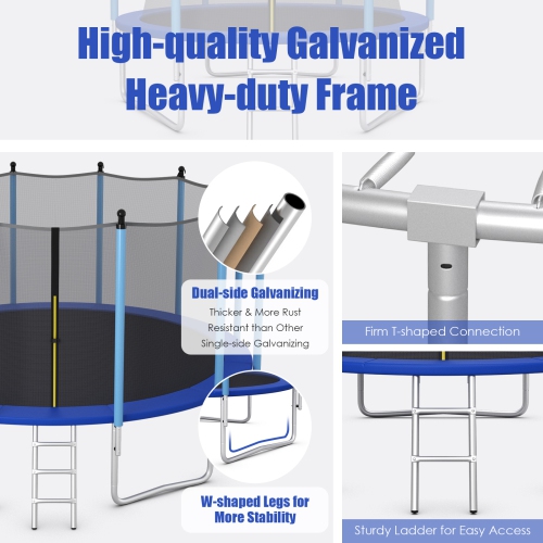 Topbuy 16FT Trampoline for Kids Recreational Trampolines with Internal Safety Enclosure Net