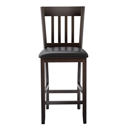 Topbuy Set of 4 Bar Stools Counter Height Pub Chairs w/PU Leather Seat&Rubber Wood Legs
