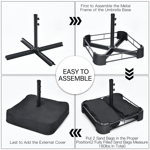 Patiojoy 15FT Double-Sided Twin Patio Umbrella with Base Extra-Large Market Umbrella for Outdoor