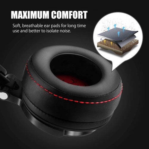 Adapter-free DJ Headphones for Studio Monitoring and Mixing,Sound Isolation, 90掳 Rotatable Housing with Top