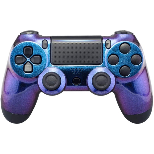 Chameleon Purple Blue Glossy Front Housing Shell for PS4 Slim Pro Controller, Custom Accessories Faceplate