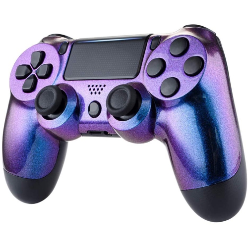 Chameleon Purple Blue Glossy Front Housing Shell for PS4 Slim Pro Controller, Custom Accessories Faceplate