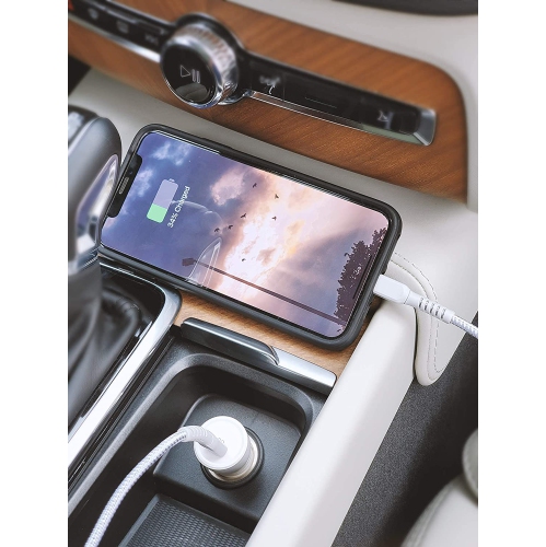 Fast iPhone Car Charger Apple Certified Lightning to USB C Cable with Rapid Charging PD Power Adapter