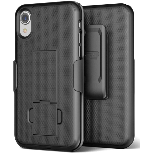 iPhone XR Belt Clip Holster Case, Ultra Slim Rubberized Grip Thin Fit Protective Hard Cover Holder -