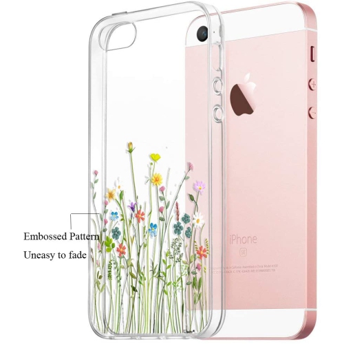 Étui transparent avec design TPU souple et absorption des chocs de Bumkins motif floral mince pour iPhone