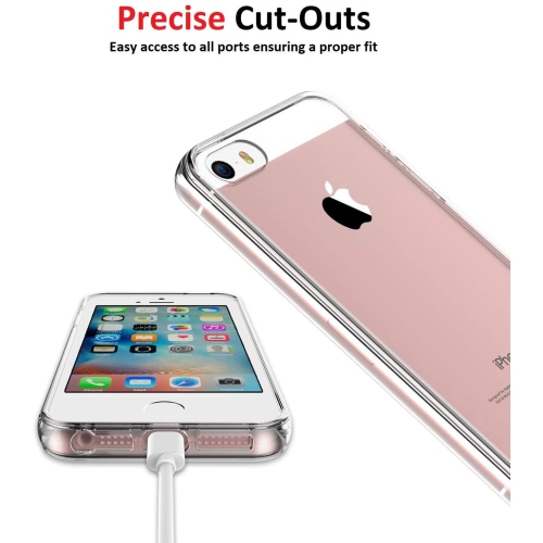 Étui iPhone 5/5S/se - TPUR mince et souple [Crystal Clear] Étui protecteur arrière transparent pour Apple iPhone SE