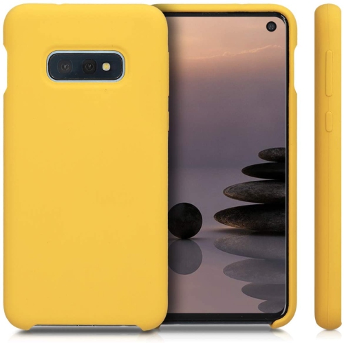 Étui en silicone TPUR compatible avec le Galaxy S10e de Samsung - Étui mince et fini doux - Jaune miel