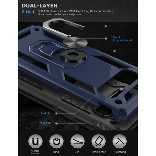 Ring Kickstand Phone Case for Samsung Galaxy S10,Heavy Duty Dual Layer Drop Protection Case for Galaxy