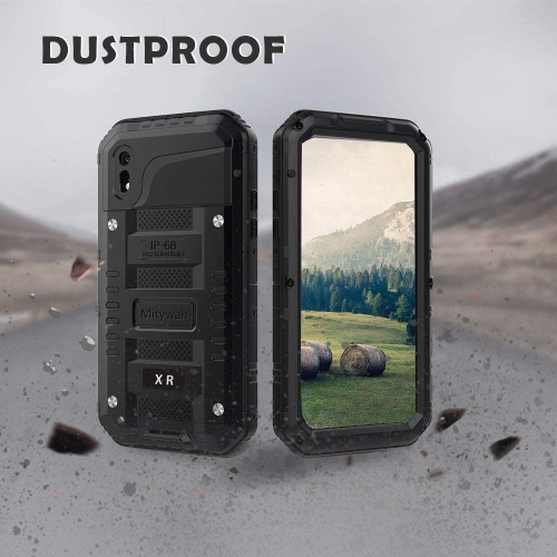 iPhone XR Case Heavy Duty Waterproof Shockproof Dustproof Durable Metal Full Body Protective Case Built-in