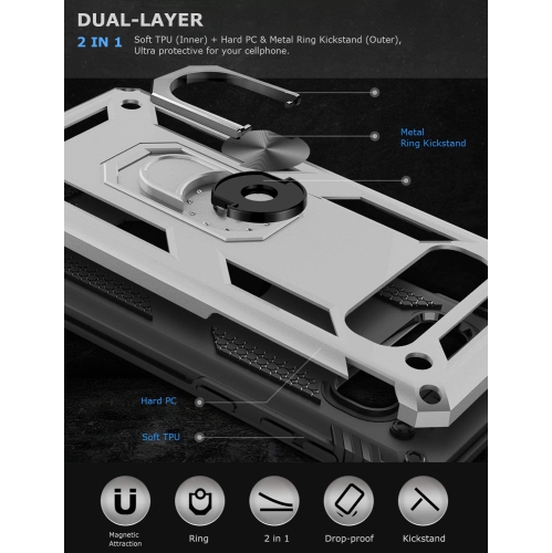 Étui béquille de Ring pour Galaxy S10e de Samsung, Étui robuste double couche résistant aux chutes pour Galaxy