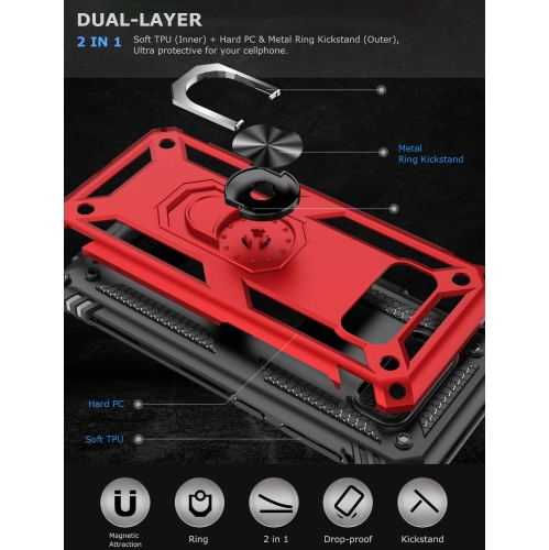 Ring Kickstand Phone Case for Samsung Galaxy Note 8,Heavy Duty Dual Layer Drop Protection Case for Galaxy