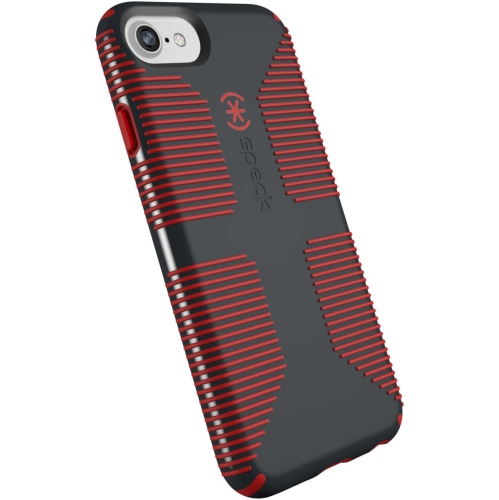 ALBERTATECH  Candyshell Grip Cell Phone Case for Iphone 8 (Also Fits 7/6S/6) - Charcoal Grey/dark Poppy In Red