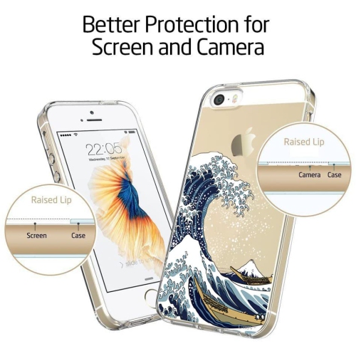 Étui transparent avec motif en relief TPU souple et mince protecteur d’absorption des chocs de Bumkins pour iPhone SE
