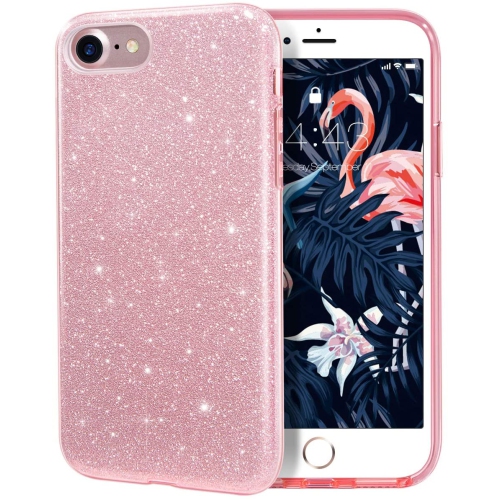ALBERTATECH  Iphone 7 Iphone 8 Shiny Glitter Sparkly Case Slim Premium 3 Layer Hybrid Protective Soft Case for Iphone 7/8