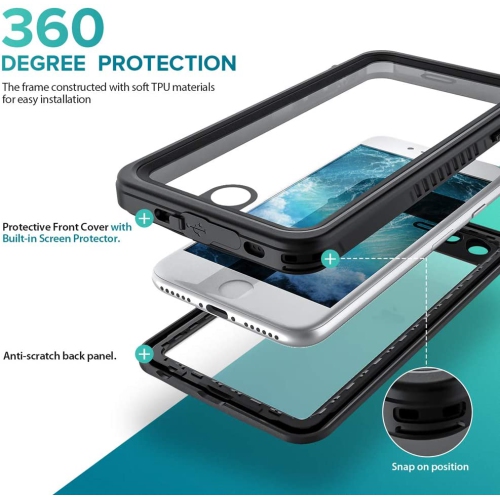 iPhone 8 Waterproof Case, iPhone SE 2020 / 7 Case, Built-in Screen Protector Shockproof Waterproof Snowproof