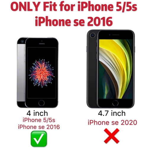 Compatible with iPhone 5/ 5S/ SE Case for 2016 iPhone SE 1st Gen,with[2xTempered Glass Screen Protector] Ultra