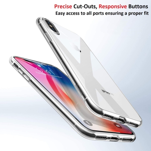 iPhone X/XS Case - Soft Slim TPU [Crystal Clear] Transparent Protective Back Cover for Apple iPhone X and iPhone