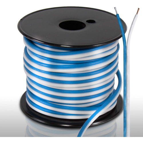 50ft 18 Gauge Speaker Wire - Waterproof Marine Grade Cable in Spool for Connecting Audio Stereo to Amplifier, Surround