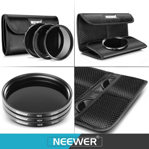 49MM Lens Filter and Accessory Kit, Includes: UV CPL FLD Filters, Macro Close Up Filter Set(+1 +2 +4 +10), ND2