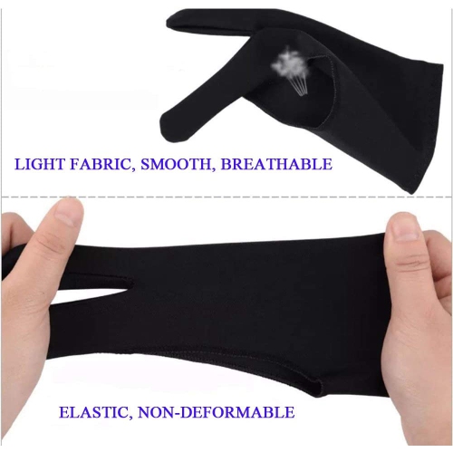 5 Pieces Artist Glove for Drawing Tablet, Two-Finger Anti-fouling Glove, Tablet Drawing Gloves, Digital Artist