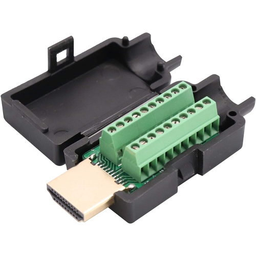 HDMI Screw Terminal Block Adapter Gold Plated HDMI Male to 20 Pin/Way Female Solderless Terminal Breakout Board