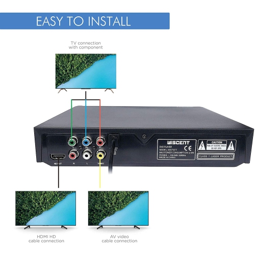 Lecteur DVD pour téléviseur, avec sortie HDMI AV, microphone de karaoké, entrée USB, système NTSC PAL intégré, sans région, DVD HD1080P