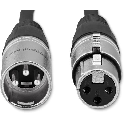 XLR Male to Female Microphone Cable - 25 Feet, Black