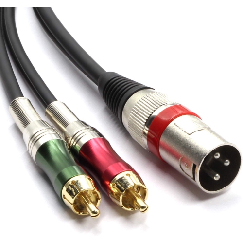 Premium 12 Foot Dual XLR Female to Dual RCA Male Patch Cable, Adapter, Converter