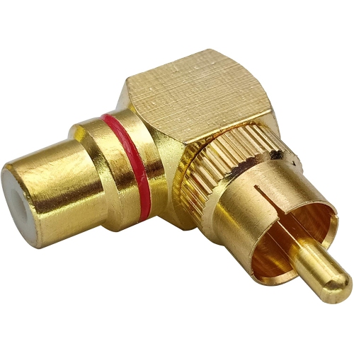 90 Degree RCA Adapter,Gold-Plated Right Angle RCA Male to RCA Female Jack Audio AV TV Adapters Metal Connector