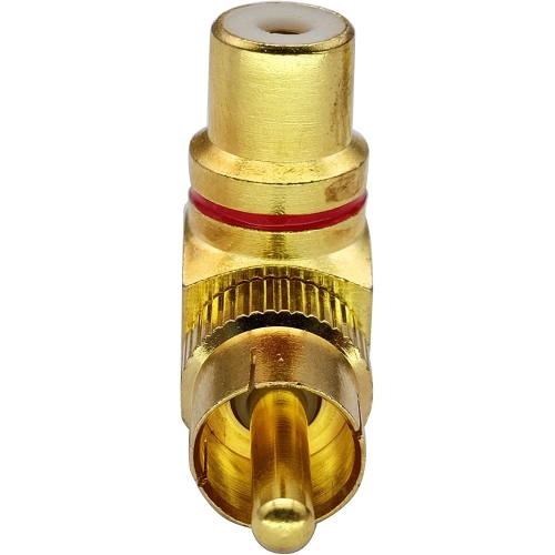 90 Degree RCA Adapter,Gold-Plated Right Angle RCA Male to RCA Female Jack Audio AV TV Adapters Metal Connector