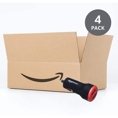 Adaptateur de chargeur pour l’auto à deux ports USB pour appareils Apple et Android, 4.8 a, 24 W, noir et rouge