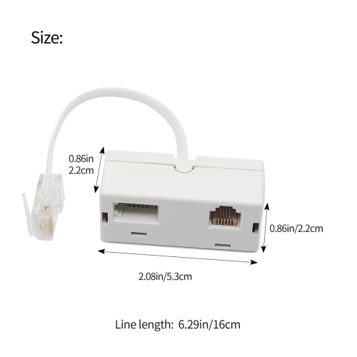RJ45 to BT RJ11 Secondary Splitter Telephone Adapter RJ45 Plug Male TO BT RJ11 Femle Cord Separator for Converter RJ45
