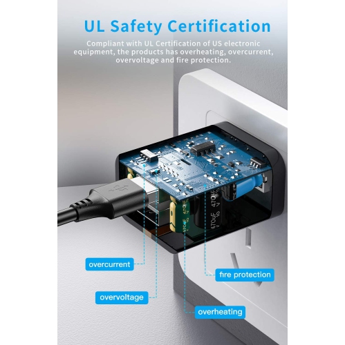 USB Wall Charger Dual Port 4Pack Black Charger Plug 2.1A Travel Quick Phone Charger Home Wall Power Adapter Compatible