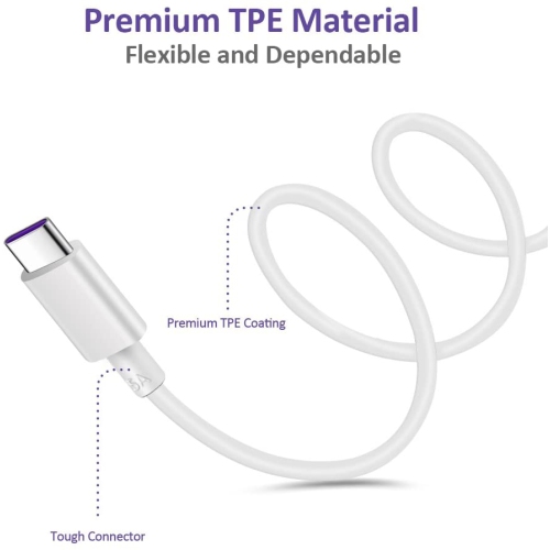 YA USB-C Cable Replacement for Huawei Supercharge 2Pack 3.3FT, Flexible Fast Charging USB C SuCooper Charger Cable