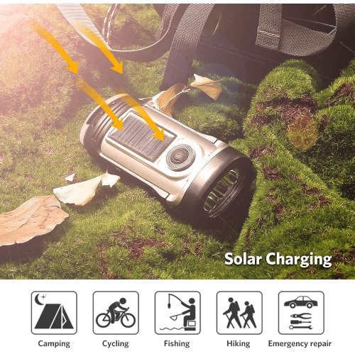 Lampe de poche solaire, lampe de poche rechargeable à manivelle, lampe de poche à DEL, étanche IPX6