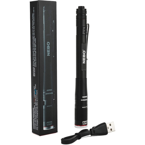 Rechargeable Pen Light Flashlight 360-Lumens Inspector Rechargeable Flashlights Features Flex Power, Meaning it