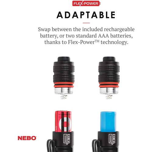 Rechargeable Pen Light Flashlight 360-Lumens Inspector Rechargeable Flashlights Features Flex Power, Meaning it