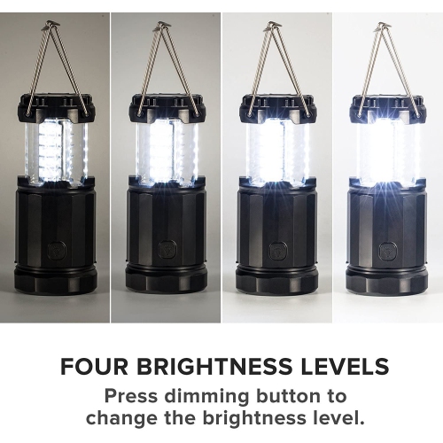 Upgrade 2 Pack LED Camping Lantern with Magnetic Base and Adjustable Brightness, Survival Kit for Emergency,