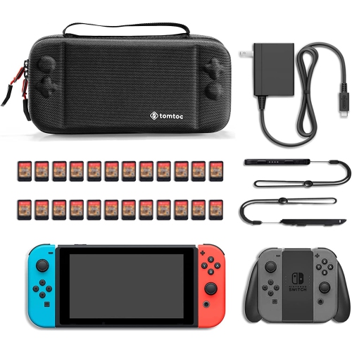 Protective Case for Nintendo Switch Hard Shell Travel Storage Carrying Case Cover Box 24 Game Cartridges Handle