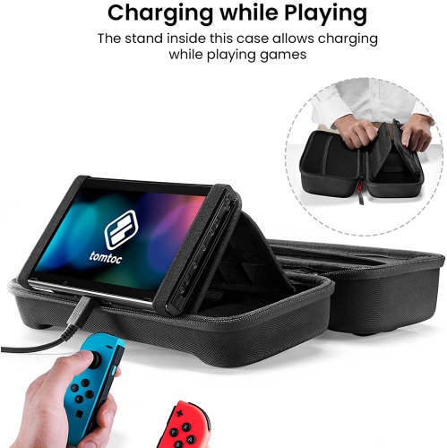 Protective Case for Nintendo Switch Hard Shell Travel Storage Carrying Case Cover Box 24 Game Cartridges Handle